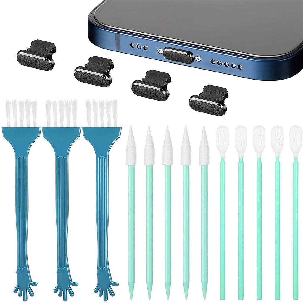ZORBES Anti Dust Plug for iPhone Smartphone Port Cleaning Brush Kit Cleaning Micro Swabs Cleaning Brush Tool Kit for Phone Speaker, Charging Plug Metal Anti Dust Plug for iPhone 14/13/12/11 ZORBES Anti Dust Plug for iPhone Smartphone Port Cleaning Brush Kit Cleaning Micro Swabs Cleaning Brush Tool Kit for Phone Speaker, Charging Plug Metal Anti Dust Plug for iPhone 14/13/12/11